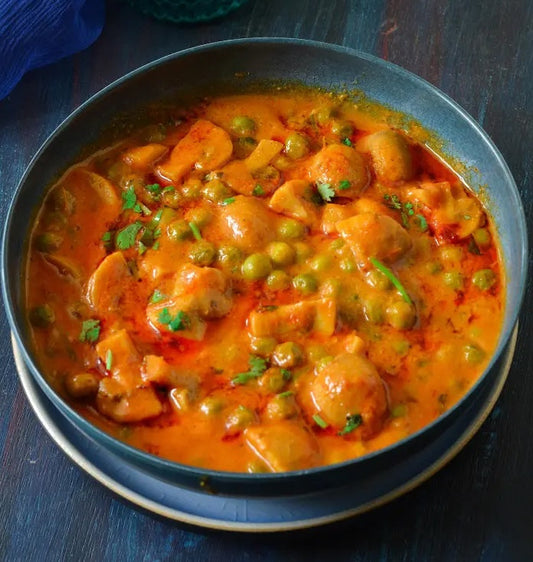 Matar Mushroom - Curry z pieczarkami i groszkiem